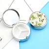 Lime Green Butterfly Pill Box Cute Round Pill Box 3 Compartment Decorative Pocket Purse Portable Mini Travel Medicine Tablet Vitamin Fish Oil Holder Organizer Pill Case view 3