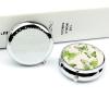 Lime Green Butterfly Pill Box Cute Round Pill Box 3 Compartment Decorative Pocket Purse Portable Mini Travel Medicine Tablet Vitamin Fish Oil Holder Organizer Pill Case view 4