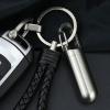 Mini Stainless Steel Bottle Keychain Sealing Capsule Holder, Suitable for Pocket or Bag, Rustproof and (L) view 4