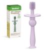 haakaa 360 Baby Toothbrush with Suction Base - Gentle Cleaning for Infant Self-Brushing Training, Sorft Food-Grade Silicone, Baby Teething Relief - Lavender, 1 Count