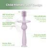 haakaa 360 Baby Toothbrush with Suction Base - Gentle Cleaning for Infant Self-Brushing Training, Sorft Food-Grade Silicone, Baby Teething Relief - Lavender, 1 Count view 4
