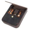 4 Slot Leather Cigar Case Travel Humidor Cigar Organizer with Magnetic Closure Removable Tray, 6.5", 60 Ring Gauge Portable Gift for Men (Brown)