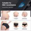 Carer Period Underwear for Women Heavy Flow Womens Leak Proof Menstrual Underwear 50-100ml Absorbent Period Panties Reusable Washable Incontinence Briefs, 2pk-2XL (Black/Beige) view 3
