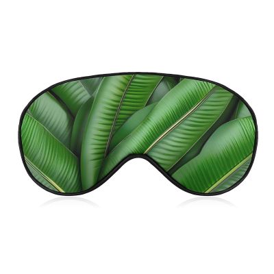 Soft Comfortable Eye Mask Banana Leaf Green Printed Night Sleeping Eye Masks Eye Patches Eye Cover Light Blocking Blindfold for Office Nap Travel