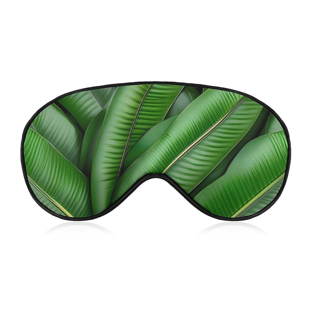 Soft Comfortable Eye Mask Banana Leaf Green Printed Night Sleeping Eye Masks Eye Patches Eye Cover Light Blocking Blindfold for Office Nap Travel