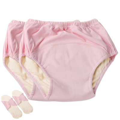 Adult Diaper Cover for Incontinence,Incontinence Protective Briefs Underwear Absorbent Pads Reusable Men Women's Leakproof Cotton Washable Incontinence Panties(Pink 2 Pieces,Medium)