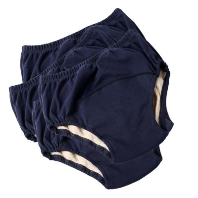 Leakproof Panties for Incontinence,Panties for Incontinence Care Protection Nappies Underwear Care Incontinence Diapers for Adult Cloth Diaper Cover Reusable Briefs(Blue 4 Pieces,Large)