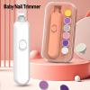 Baby Nail Trimmer Electric, Baby Nail Clippers Gentle Electric Nail File with Night Light, Multifunctional Trim Polish Nail File Baby Grooming Kit for (White) view 2