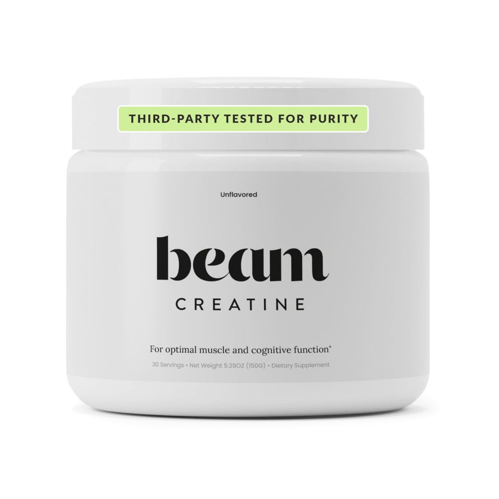 BEAM Creatine Monohydrate Powder 5g Micronized Creatine Monohydrate, Third Party Tested Creatine for Women & Men, Muscle Strength, Growth, Recovery & Cognitive Support, Unflavored, 30 Servings