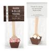 12ct Personalized Winter Wedding Favors Hot Chocolate Spoons (12 Pack) Gourmet Milk Chocolate - Rustic view 1