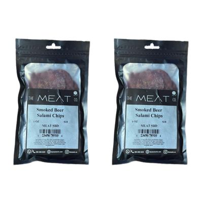The Meat Co Smoked Beer Beef Salami Chips, Made with Premium Meats, handmade (8oz)