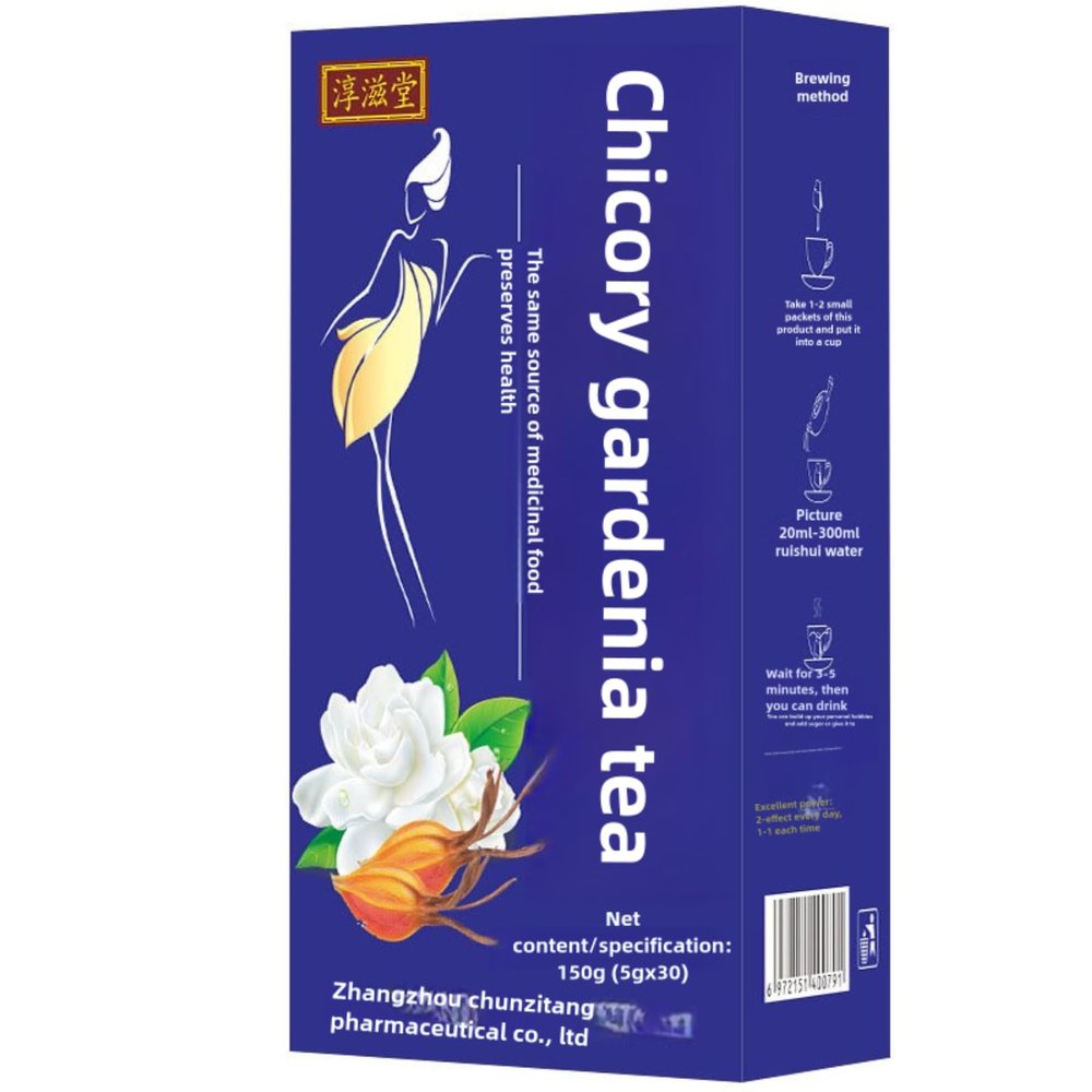 Chicory and Gardenia Bun Tea Chicory and Mulberry Leaves Gardenia Lily Healthy Flower, 30 packs, 5 grams per pack, Traditional Chinese Herbal, 150 grams in total