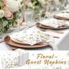 50 Pack Floral Cocktail Napkins Tea Party Wildflower Paper Napkins Butterfly Dinner Hand Napkin Guest Classical Flower Decorative Towels 13 x 13 Inch for Wedding Bridal Birthday Tea Party view 4