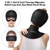 3 in 1 Migraine Relief Cap Neck Ice Pack Wrap Gel and Ice Eye Masks, Detachable Ice Caps with Eyes Masks, Hot and Cold Therapy for Relief of Headaches, Stiff Neck and Eye Fatigue view 2