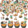 60 Pack Edible Fiesta Cupcake Toppers Water Paper Cactus Donkey Maraca Sombrero Pepper Guitar Cupcake Picks for Mexican Fiesta Theme Baby Shower Birthday Party Cake Decorations Supplies view 1