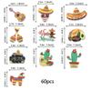 60 Pack Edible Fiesta Cupcake Toppers Water Paper Cactus Donkey Maraca Sombrero Pepper Guitar Cupcake Picks for Mexican Fiesta Theme Baby Shower Birthday Party Cake Decorations Supplies view 2