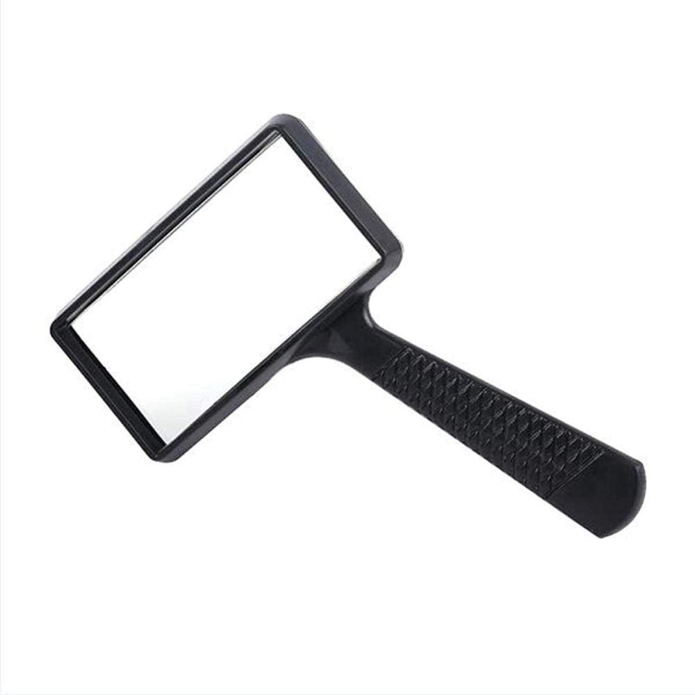 Lightweight Magnifying Glass 100X50Mm Rectangular Handheld Square 10 Back Magnifier for Reading,Watch Repair Tool