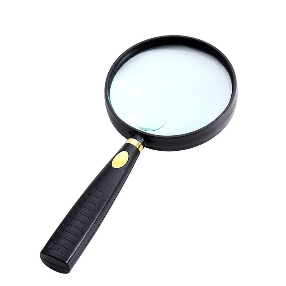 10X Handheld Magnifying Glass 20 Times Old High-Definition High-Power Optical Lens Read Reading 90MM Magnifiers