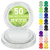 LANLISA 50 Silver Paper Plates Disposable Set Includes 25-9" & 25-7" Disposable Birthday Cake Dessert Paper Plates For Party Supplies view 1