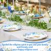 Funnymoom 60 Pcs Baptism Plates 9 Inch Blue God Bless Floral Plates Disposable Religious Party Decoration for First Communion Christening Celebration Baby Shower Religious Party Supplies view 4