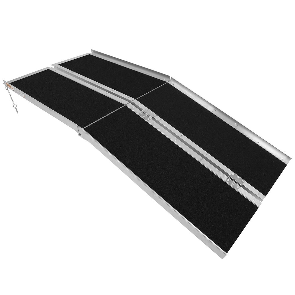10ft Wheelchair Ramp Non Skid Threshold Ramp Aluminum Foldable Mobility Scooter Ramp Folding Handicap Ramp 120" x 29"(LxW)