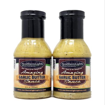 2 Pack of Northern Lights Pizza Company Amazing Garlic Butter Sauce12 oz Bottles