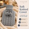 OliviaLiving Hot Water Bottle with Knitted Cover, 2L Hot Water Bag for Pain Relief, Menstrual Cramps, Hot and Cold Compress, Hand & Feet Warmer, Bed Warmer, Hot Bottle Water Bag view 3