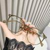 HAITONGCR anti-blue light portable reading glasses oval (Milk coffee frame,Anti-blue reading glasses + 250) view 1