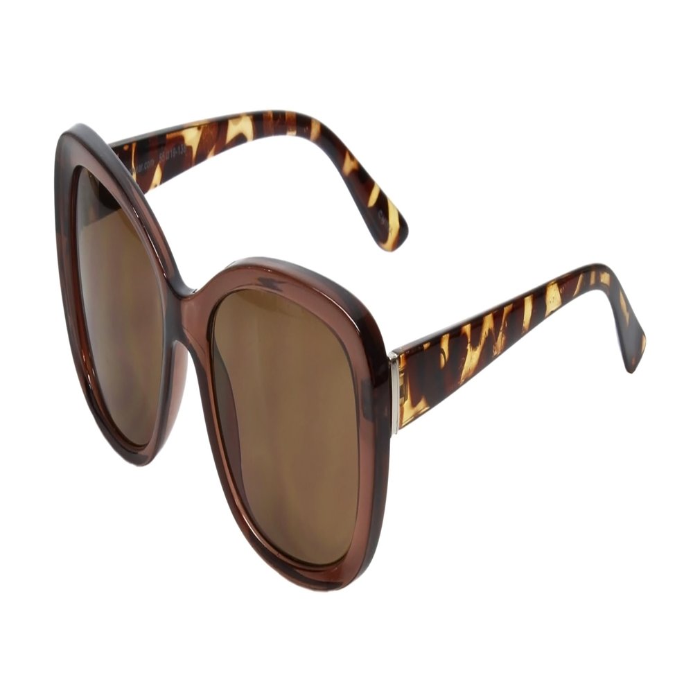 Calabria Sophia Bifocal Sunglasses +2.00 Brown Crystal Tortoise Havana/Amber Womens Bi-Focal Sunnies Readers w/Soft Case
