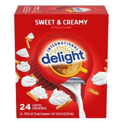Coffee Creamer Singles, Sweet & Creamy, Shelf Stable Flavored Creamer, 24 Ct - Pack of 3