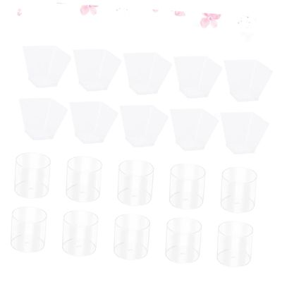 STOBAZA 20pcs Round Disposable Dessert Containers Lids Jelly Mousse Cups Party Wedding Banquet Tasting Events