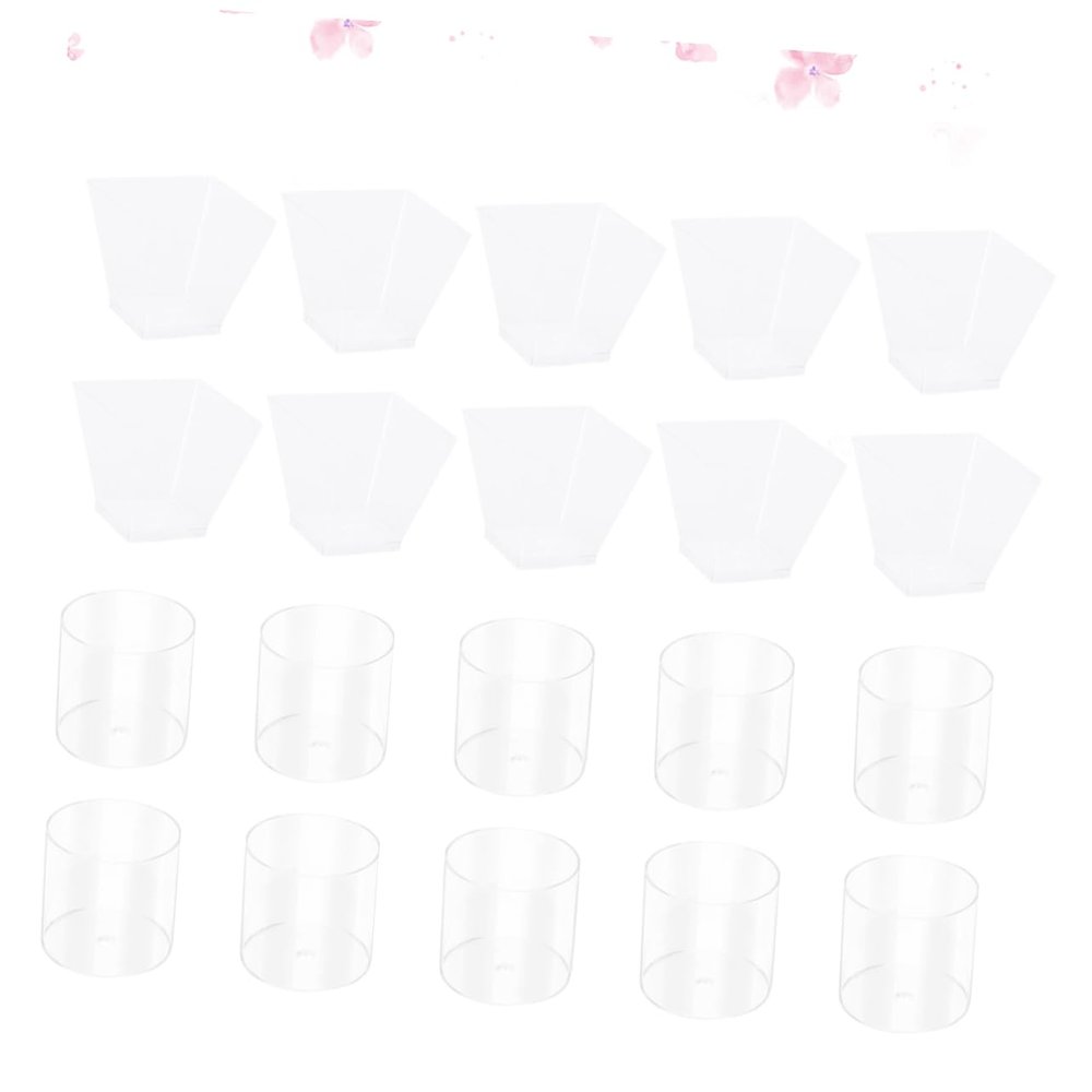 STOBAZA 20pcs Round Disposable Dessert Containers Lids Jelly Mousse Cups Party Wedding Banquet Tasting Events