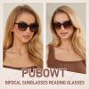 PUBOWT Bifocal Reading Sunglasses for Women Oversized Cat-eye Fashion Sun Reader Spring Hinge Eyewear UV400 Protection PT2001C (+ 3.0 X, Tortoiseshell) view 2