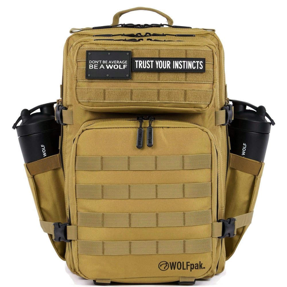 WOLFpak 45L Tactical Backpack w/Meal Prep Management Kit (Khaki)