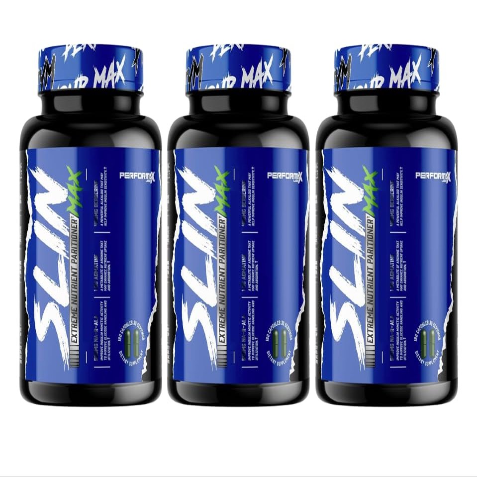 VitaBoost SLIN Max Nutrient Partitioning Complex - Increase Mass & Size 90 Servings (120 Capsules, Pack of 3) and Pill Holder by GeoMetal
