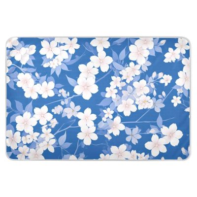 Blue and White Lovely Daisy Extra Large Resuable Training Pee Pads for Kids Highly Absorbent Crib Pee Mattress Pad Machine Washable Diaper Pads for Baby Boys Girls , 52" L x 34" W