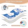 Blue and White Lovely Daisy Extra Large Resuable Training Pee Pads for Kids Highly Absorbent Crib Pee Mattress Pad Machine Washable Diaper Pads for Baby Boys Girls , 52" L x 34" W view 3