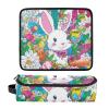 miaozhen 2 in 1 Hair Tools Organizer and Heat Resistant Mat with Zipper Heating Tools Travel Bag Organizer for Straigheners, Curling Iron, Hair Dryer, Happy Easter Bunny Carrots Floral Women view 3