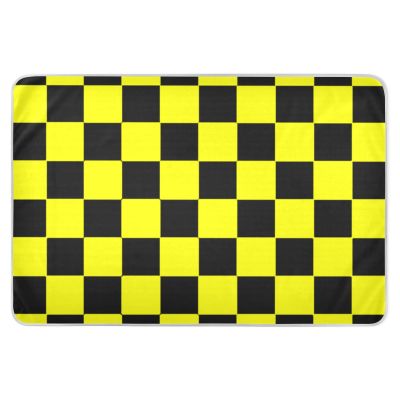 Buffalo Plaid Check Black Yellow Extra Large Resuable Changing Pad Covers Water Resistant Underpads Wetting Cover Portable Diaper Pads for Infant Toddler , 52" L x 34" W bolsas para