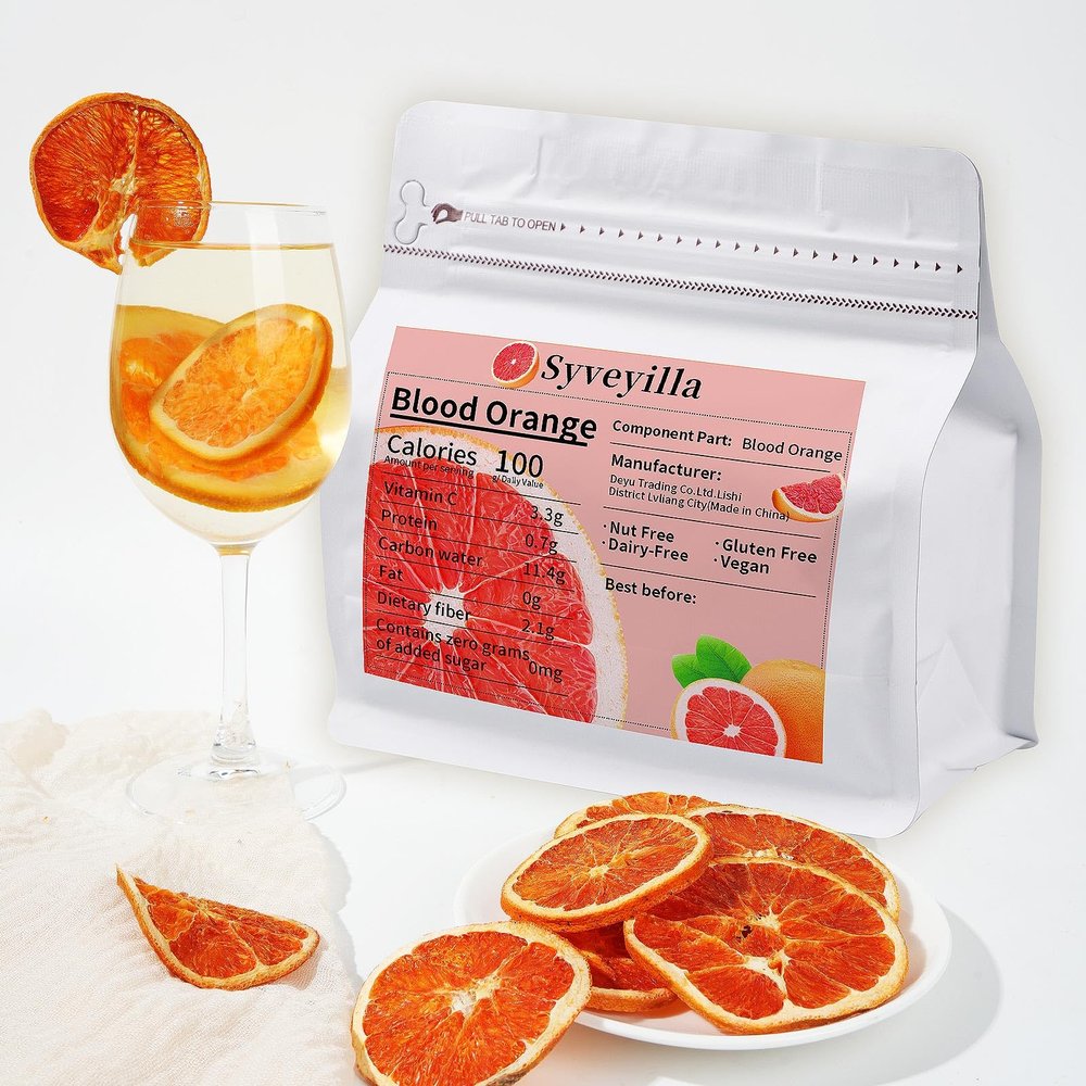 Dried Blood Orange Slices,Dehydrated Blood Orange Slices 8.82oz/250g Perfect for Cocktails,Fruit Tea, Garland, Crafts and Baking Sweet Wheels for Garnish, 100% Natural No Additives No Added