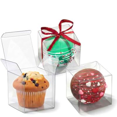 JCXGRVC 50 Pack 3" x3x3 Inch Clear Chocolate Bomb Boxes Small Gift Boxes Cupcake Boxes Candies Box Birthday Wedding Party Favor Box