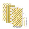 100 Pcs 13 x 27cm Plastic Candy Gift Bags Polka Dot Striped Goodie Bags Clear Cookie Treat Bags Cellophane Party Favor Bags Birthday Goody Bags Wedding Snack Bags with 100 Pcs Twist Ties Golden view 2