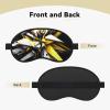 Abstract Black White Yellow Sleep Mask for Women Men Eye Mask for Sleeping Light Blocking Sleeping Mask with Elastic Strap Blindfold for Flight Nap Soft Breathable Travel Eye Cover for Side Sleeper view 2