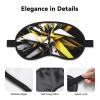 Abstract Black White Yellow Sleep Mask for Women Men Eye Mask for Sleeping Light Blocking Sleeping Mask with Elastic Strap Blindfold for Flight Nap Soft Breathable Travel Eye Cover for Side Sleeper view 3