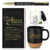Vesici 4 Pcs Difference Maker Gift Set Mug Notebook Candle Pen,Black,Word view 1