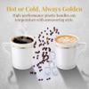 YIMITEE 48 Pack Disposable Coffee Mugs with Handle, 8 OZ Heavyweight Gold Rimmed Tea Cups, Plastic Hot Cold Beverage Drinkware for Weddings Cafe Bridal Shower Engagement Party Camping Travel, White view 4