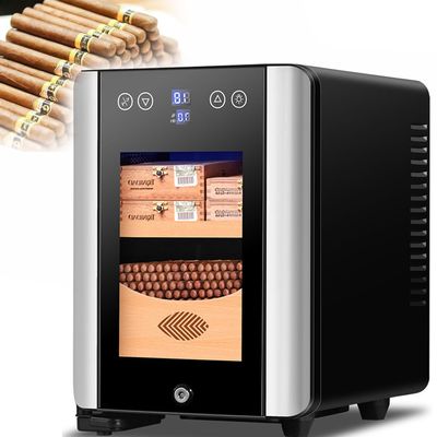 JTYMZYY Cigar Box,Humidor Cigar Cabinet,8L Electric Cigar Humidor Cooler,Electric Cooling Cigar Fridge,with Cedar Wood Shelves,Can Hold About 100 Cigars
