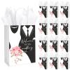 Sinload 50 Sets Wedding Welcome Bags with 50 Sheets Tissue Paper Mr. and Mrs. Welcome to Our Wedding Favor Bags Paper Bags with Handles Wedding Party Gift Bags Welcome Wedding Bags for Hotel Guests view 1