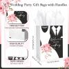 Sinload 50 Sets Wedding Welcome Bags with 50 Sheets Tissue Paper Mr. and Mrs. Welcome to Our Wedding Favor Bags Paper Bags with Handles Wedding Party Gift Bags Welcome Wedding Bags for Hotel Guests view 2