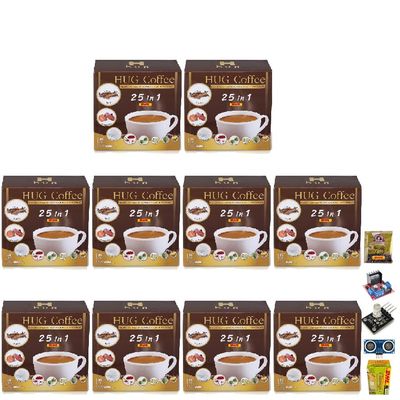 Delicious Intense Fruit Snack Roasted Mellow HugInstant HugCoffee Mix 25 in1 Powder Arabica 20 Sachets/Box Set 10 By Beautygoodshop [Get Free For You Beauty Gifts]